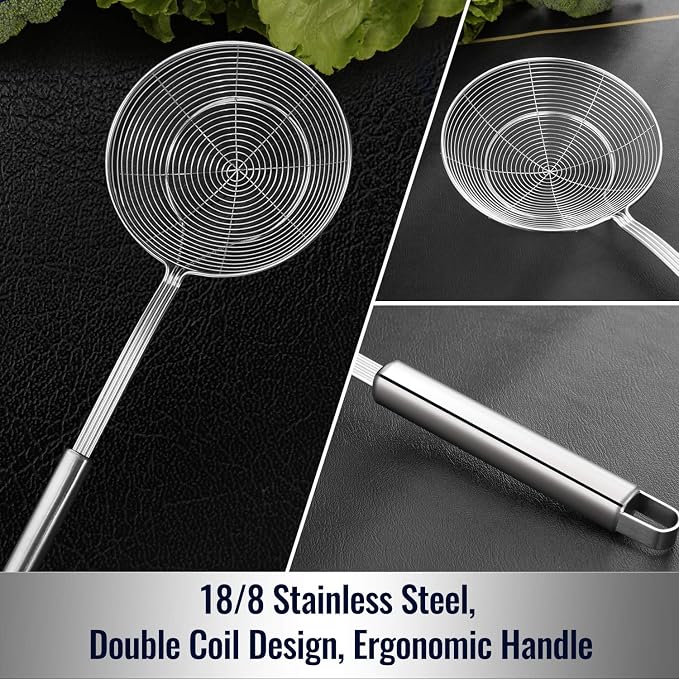 Hiware Solid Stainless Steel Spider Strainer Skimmer Ladle - Image 3