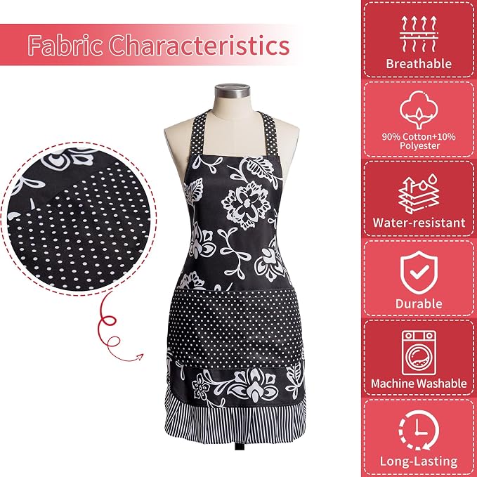 Vintage Floral Apron for Women - Image 8