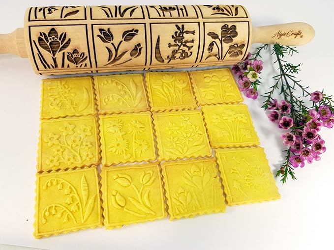 SPRING FLOWERS Embossing Rolling Pin - Image 6