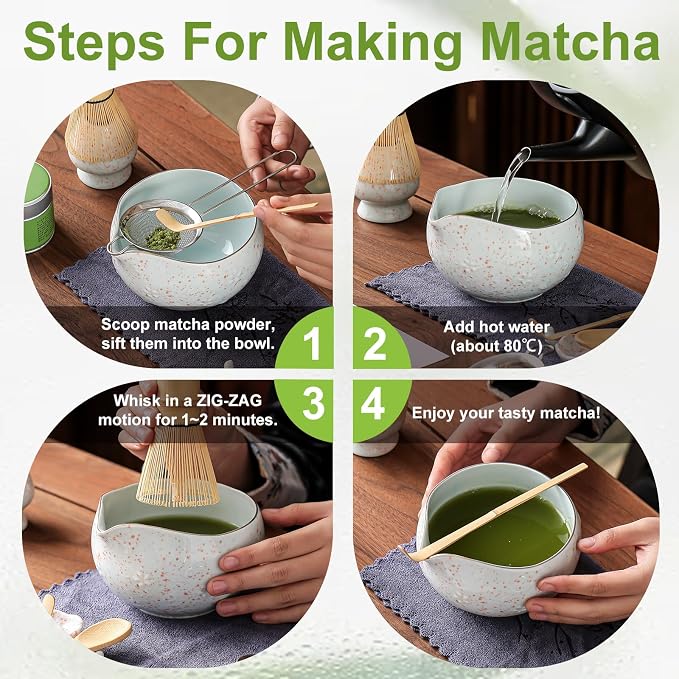Matcha Whisk Set, Gifts for Women, Matcha Bowl - Image 3