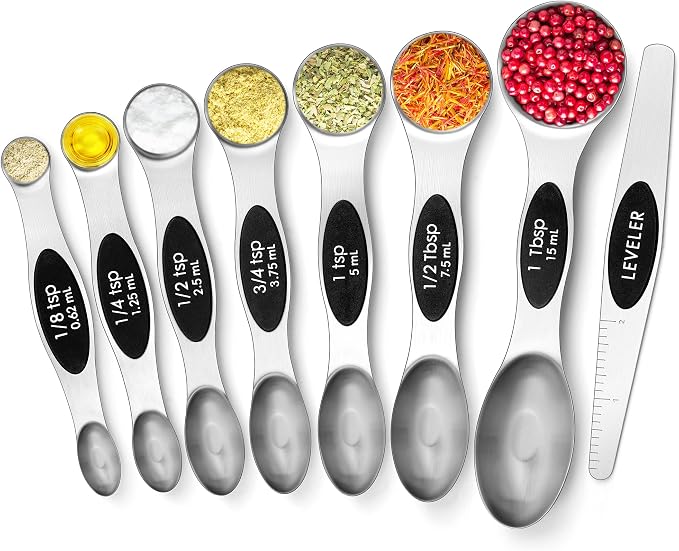 Urbanstrive 8 Pcs Upgraded Magnetic Measuring Spoons Set Stainless Steel Dual by Urbanstrive