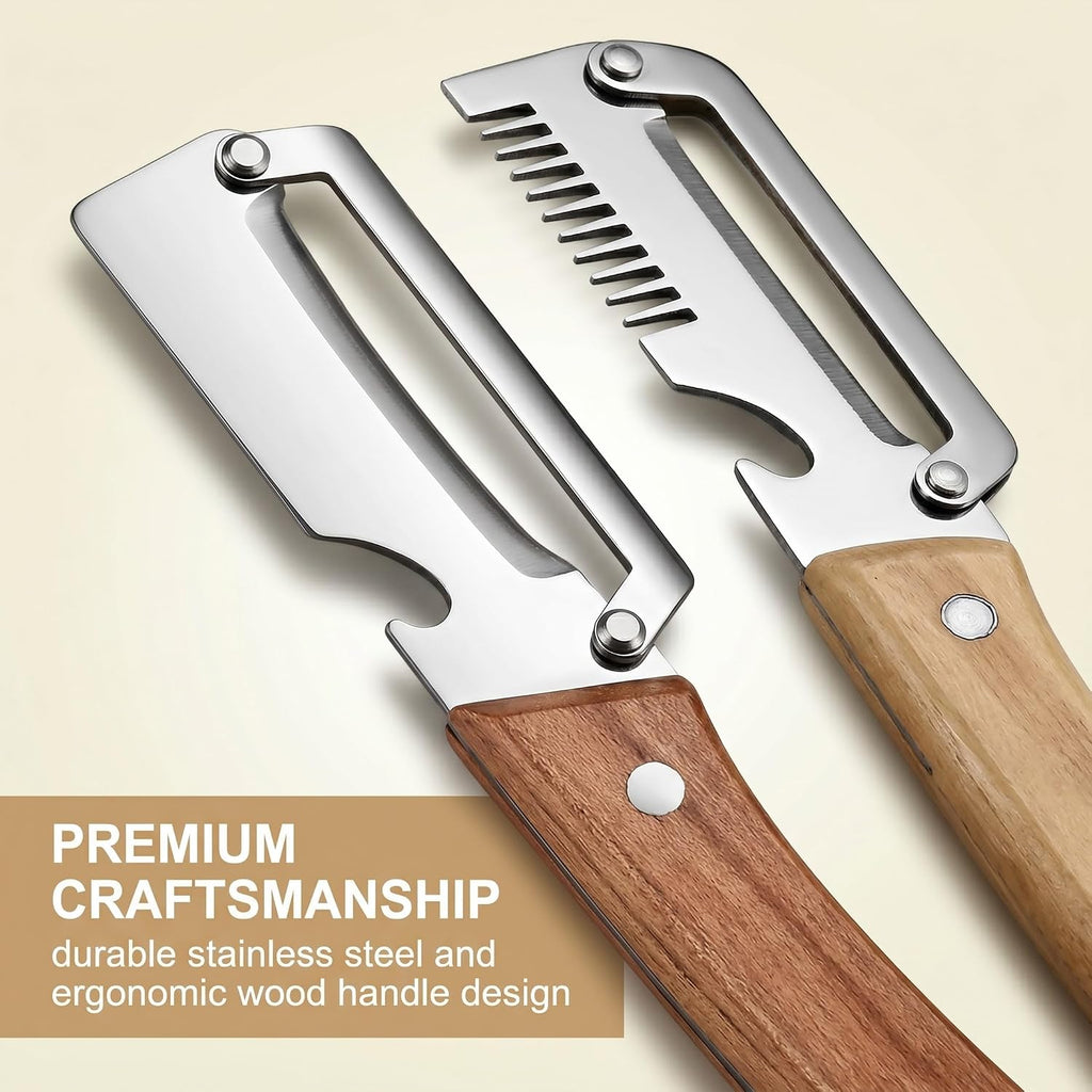 2 Pieces 2 in 1 Multi Functional Vegetable Peelers for Kitchen with