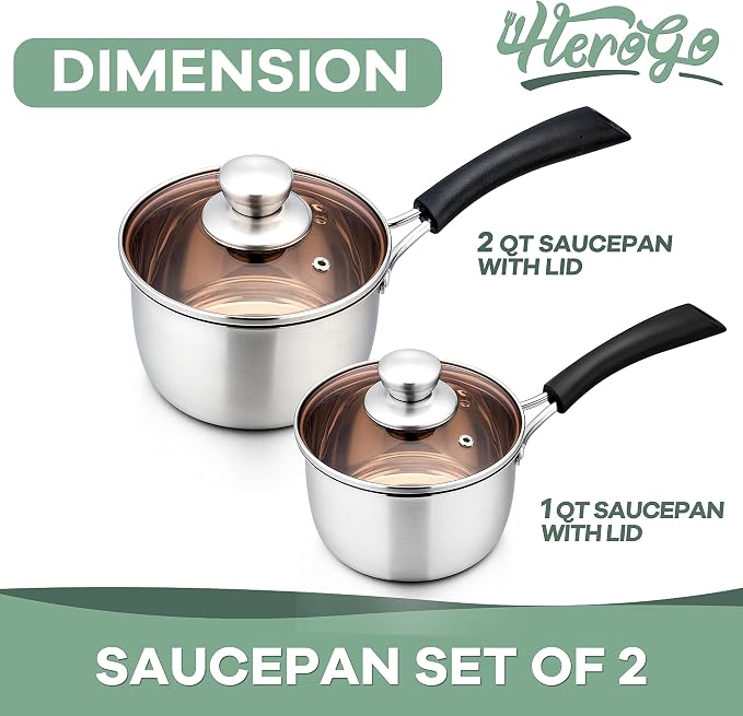 Herogo 1 Quart & 2 Quart Saucepan Set - Image 2
