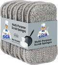 MR.SIGA Dual-Sided Scrub Sponges, Long lasting, Reusable Dishwashing Sponges by MRSIGA