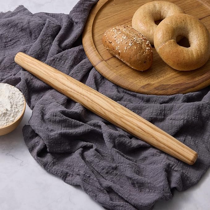 Olive Wood French Rolling Pin, 15 Inch Wooden Rolling Pin - Image 2