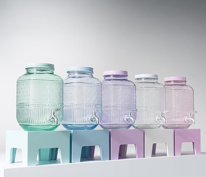Beverage Dispenser 1 Gallon, Glass Drink Dispenser - Image 8