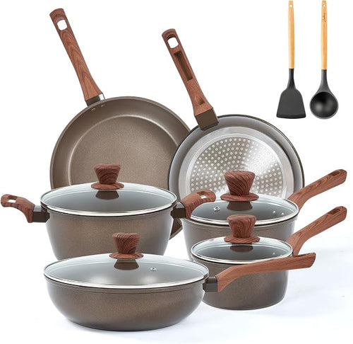 12Pcs Pots and Pans Set, Nonstick Cookware Sets, Non Stick Pots and Pan Set by RATWIA