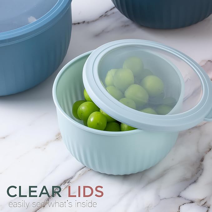 COOK WITH COLOR Prep Bowls with Lids- Wide and Deep Nesting Plastic Small - Image 6