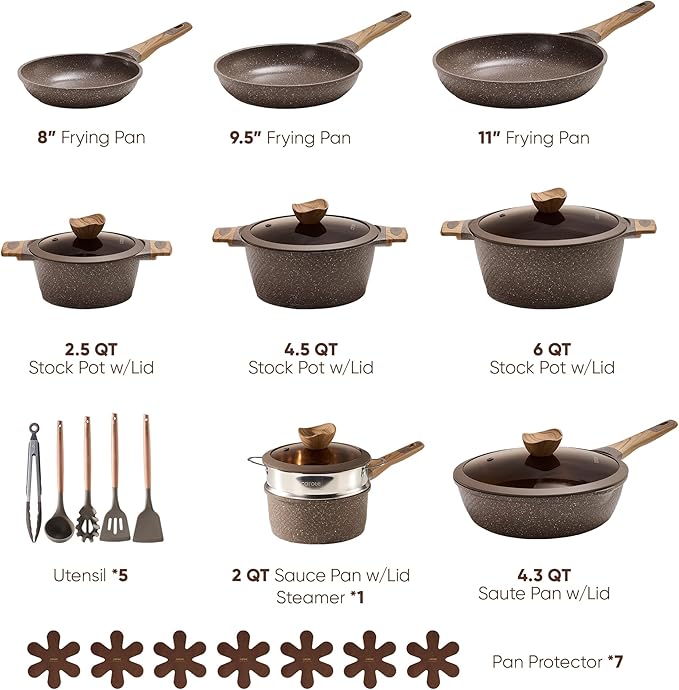 CAROTE 26PCS Pots and Pans Set Non Stick, Cookware Set Pots and Pans Induction - Image 2
