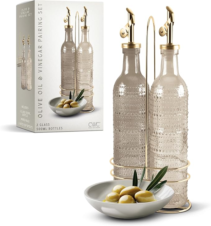 COOK WITH COLOR Glass Olive Oil Bottle Dispenser by CookwithColor