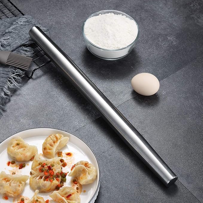Stainless Steel Rolling Pin, Matte Finish 16.7 Inches, Berglander Rolling Pin - Image 3