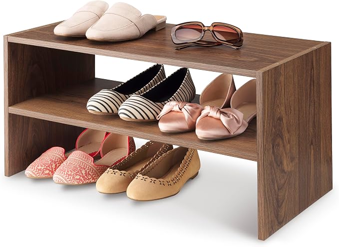 Whitmor Wood Stackable 2-Shelf Shoe Rack, 24 inches by Whitmor