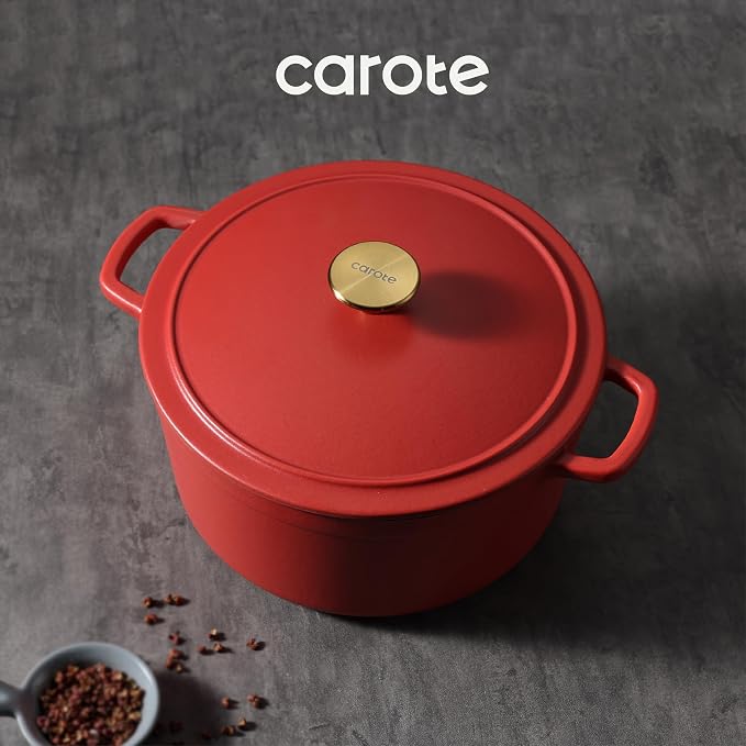 CAROTE 5QT Enameled Cast Iron Dutch Oven Pot - Image 5