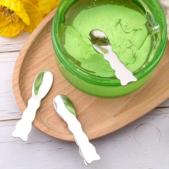 Pndeyo 3pcs Mini Stainless Steel Makeup Spatula, Reusable Cosmetic Cream - Image 6