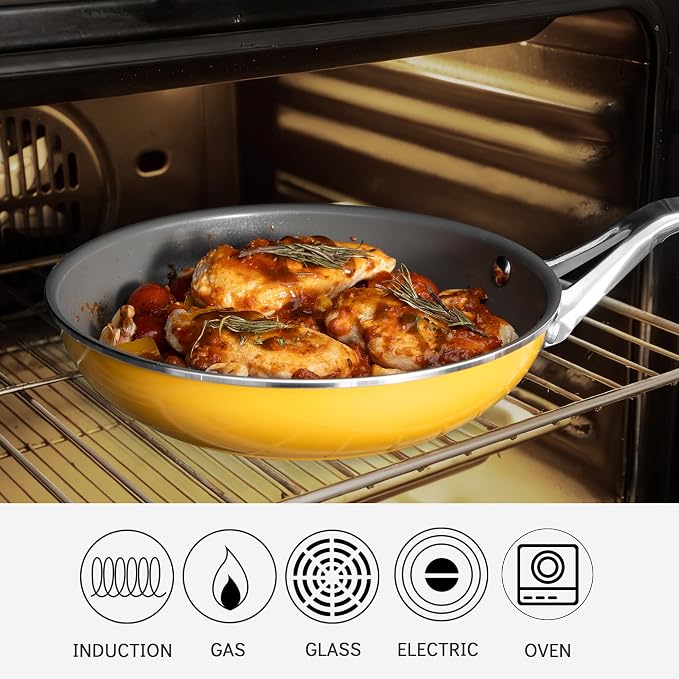 10-Piece Nonstick Ceramic Cookware Set, Non-Toxic Ceramic Coated Aluminum Pots - Image 7