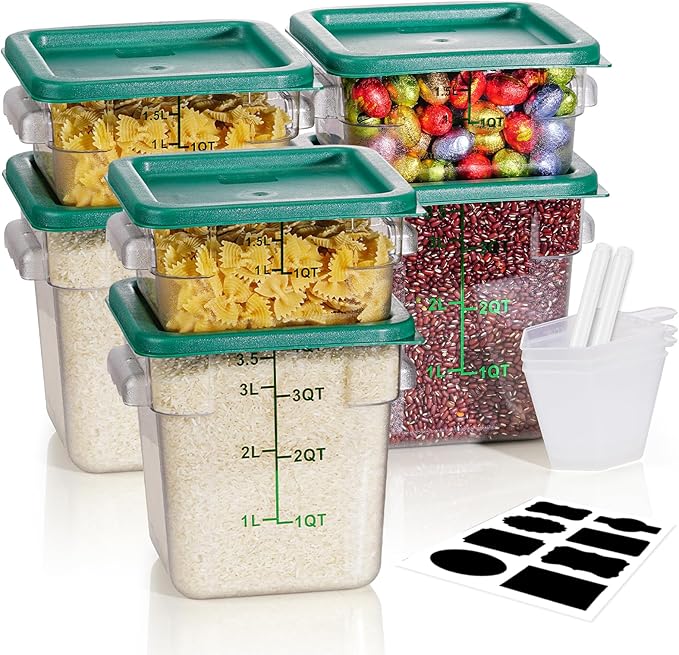2QT4QT NSF Food Storage Containers: 6PCS Commercial Clear Food Storage by SVKLHY