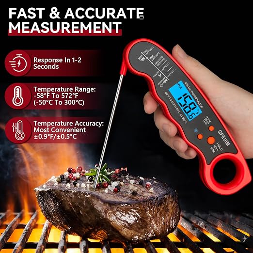 QPEUIM Meat Thermometer Digital Instant Read Thermometer Waterproof Food - Image 2