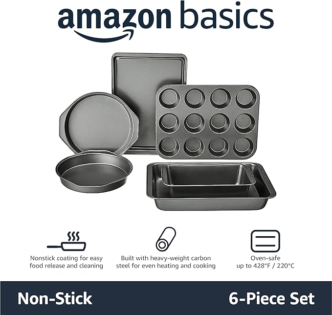 Amazon Basics 6 Piece Nonstick Carbon Steel Bakeware Set - Image 2
