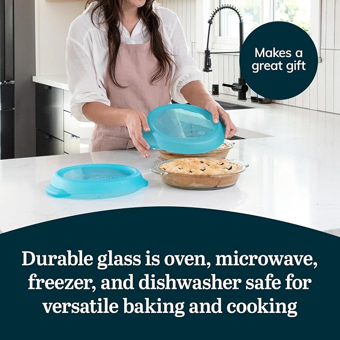 Libbey Baker’s Premium 2 Piece Glass Pie Plate, Space Saving Casserole Dish Set - Image 5