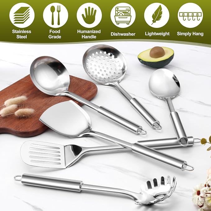 E-far Cooking Utensils Set, 10-Piece Stainless Steel Kitchen Utensils - Image 5