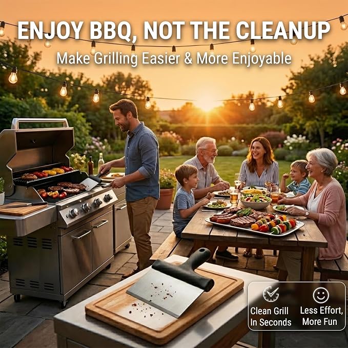 Grill Scraper, Stainless Steel Food Scraper - Image 6