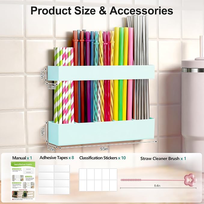 9.5” Large Acrylic Straw Holder - Image 8