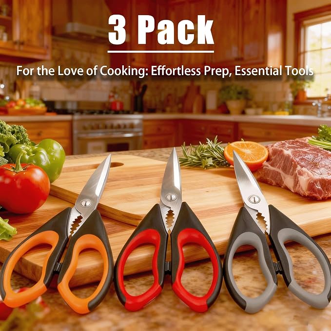 Kitchen Scissors All Purpose 3 Pack - Image 2