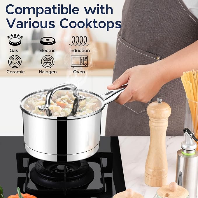 LIANYU Stainless Steel Saucepan Set - Image 4