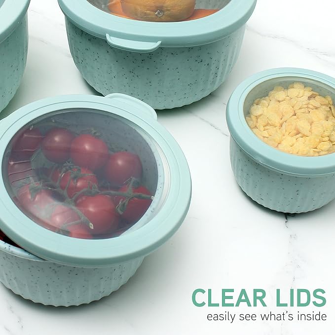 COOK WITH COLOR Prep Bowls with Lids- Wide and Deep Nesting Plastic Small - Image 5
