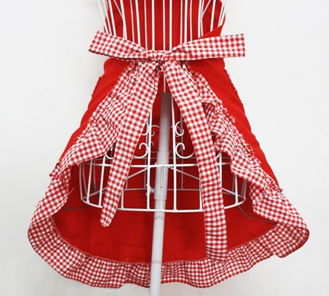 Hyzrz Cute Fashion Cotton Red Aprons - Image 4