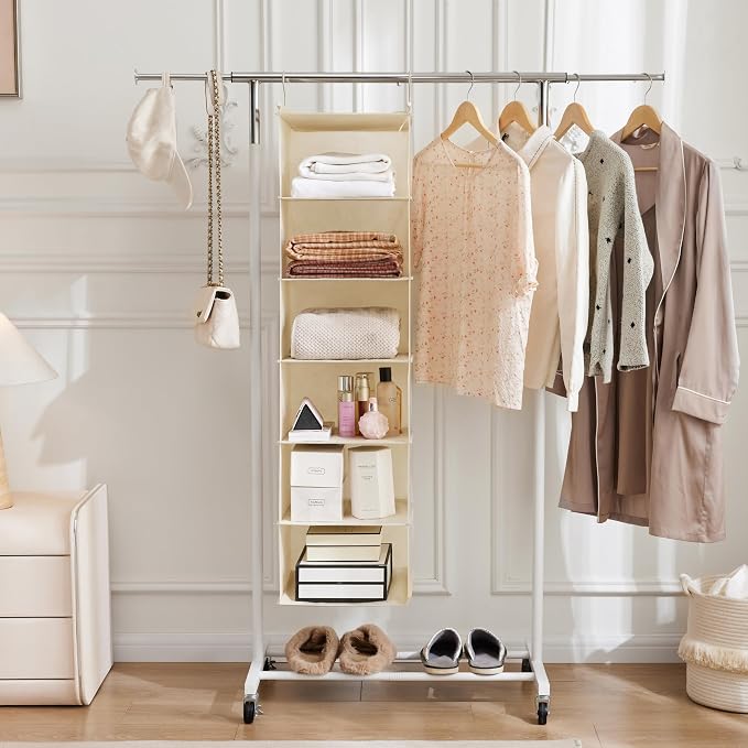 MAX Houser 6 Tier Shelf Hanging Closet Organizer, Cloth Hanging Shelf - Image 4