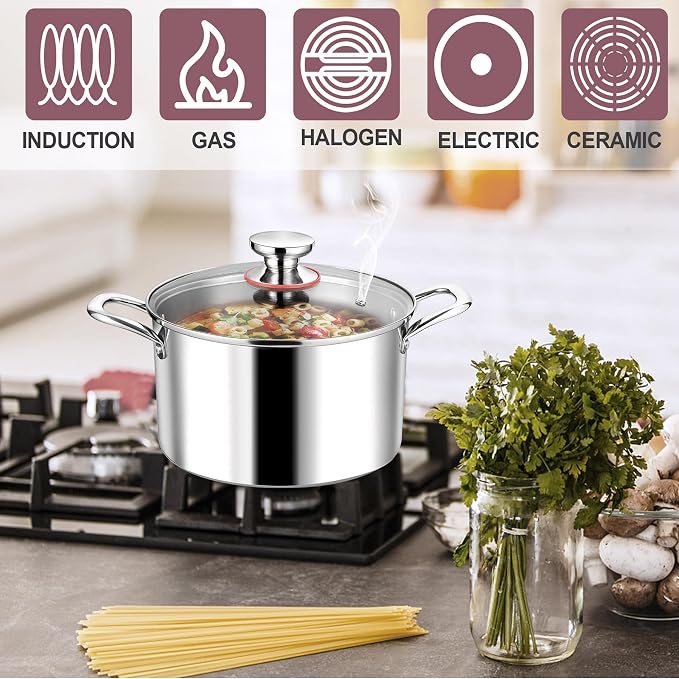 LIANYU 6QT 18/10 Stainless Steel Stockpot - Image 5