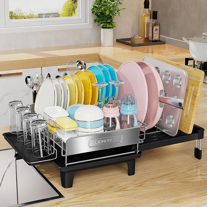 Expandable Dish Drying Rack, Dish Racks by StartYourHomeStorageLife