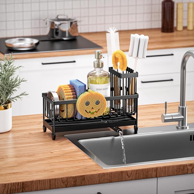 Cisily Sponge Holder for Kitchen Sink, Sink Caddy Organizer - Image 6