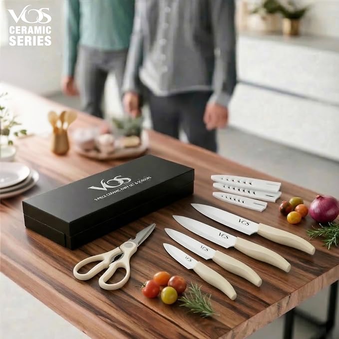 Vos ceramic knives set for kitchen in gift box, 5 ceramic knife - Image 5