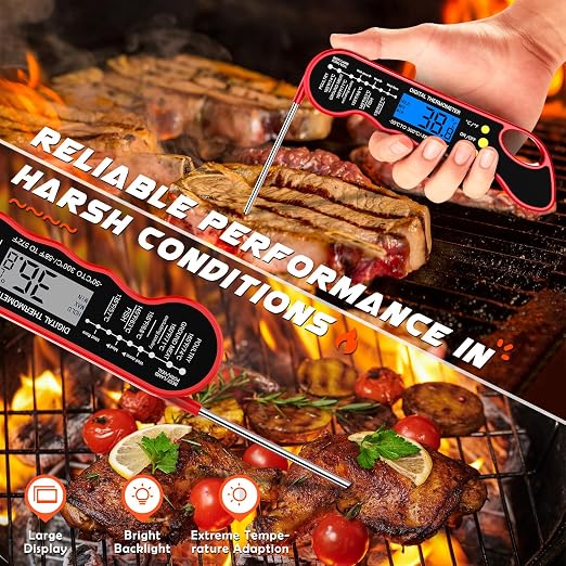 TRAUSI Instant Read Meat Thermometer, Fast & Accurate Digital Food Thermometer - Image 2