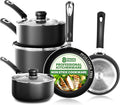 KICHLY 8 Piece Pots and Pans Set, Non Stick Kitchen Cookware Set by KICHLY