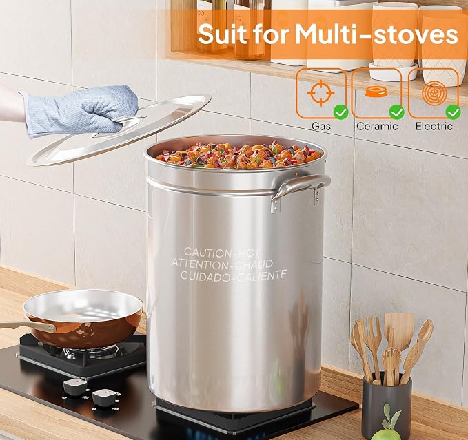 ROVSUN 44-Quart Stainless Steel Turkey Fryer & Seafood Boil Pot - Image 5