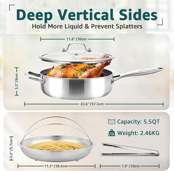 LOLYKITCH 5.5-Quart Hybrid Sauté Pan - Image 6