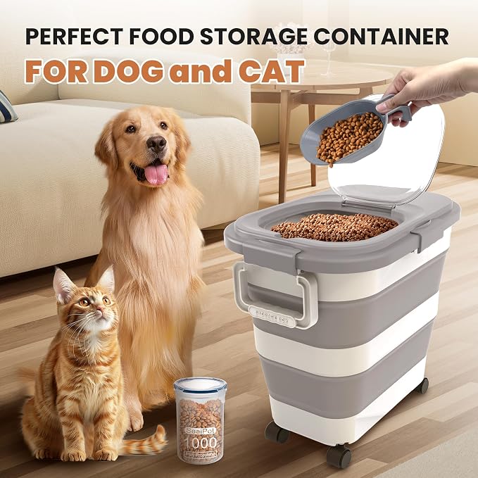 23-25 Lbs Airtight Dog Food Storage Container, Collapsible Dog Food Container - Image 7
