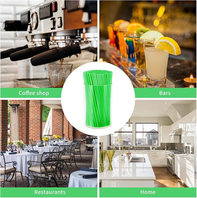 500 Pcs Neon Green Coffee Stir Sticks Set Jade Green Stir Stick Holder Acrylic - Image 4