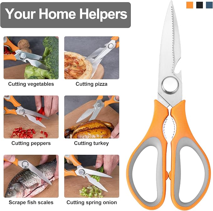 3-Pack Kitchen Shears Heavy Duty All Purpose Stainless Steel Scissors - Image 4