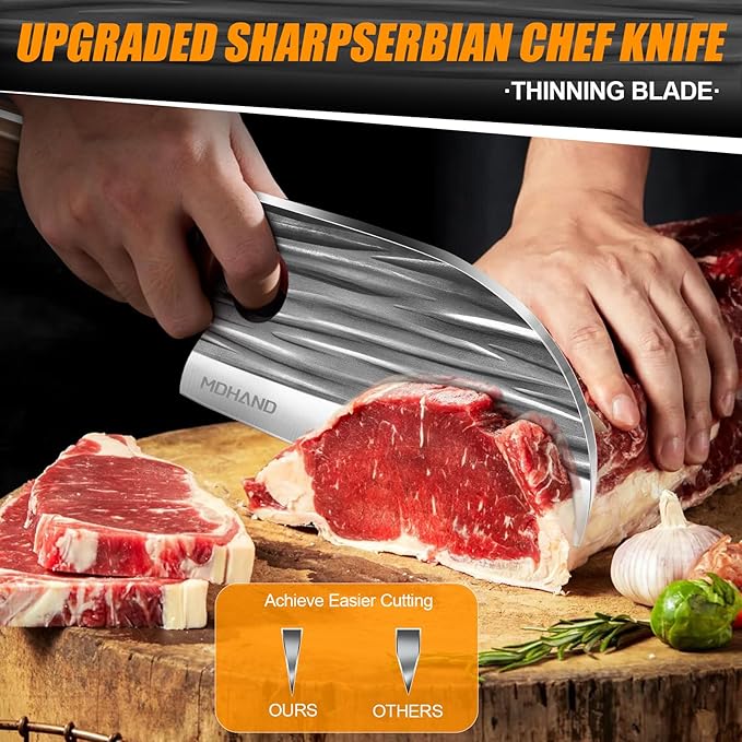 MDHAND Butcher Knife Set, Heavy Duty Meat Cleaver Knives, Boning Knife - Image 5