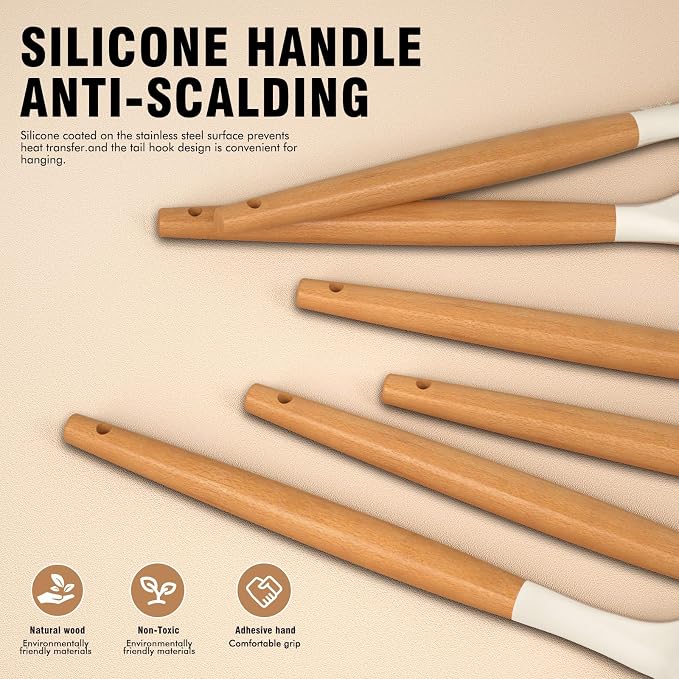 AVGPD Silicone Cooking Utensils Set, Silicone Utensils - Image 5