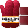 BPA-Free Soft Silicone 4 Piece Oven Mitts & Trivets Set by HOMWE