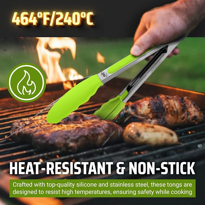 Kaluns Kitchen Tongs for Cooking Grilling Set of 4, BBQ Grill Tongs - Image 5
