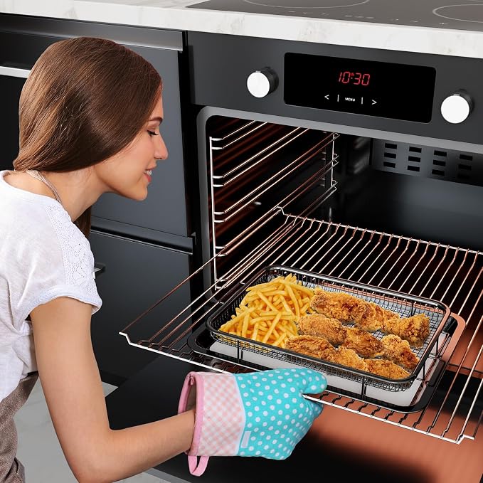 Air Fryer Basket for Oven, OPENICE 15.3" x 11.0" Air Fryer Tray and Pan Set - Image 5