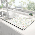Rnivvi Dish Drying Mat for Kitchen Counter, 12 x 19" Cute Flower Theme Super by Rnivvi