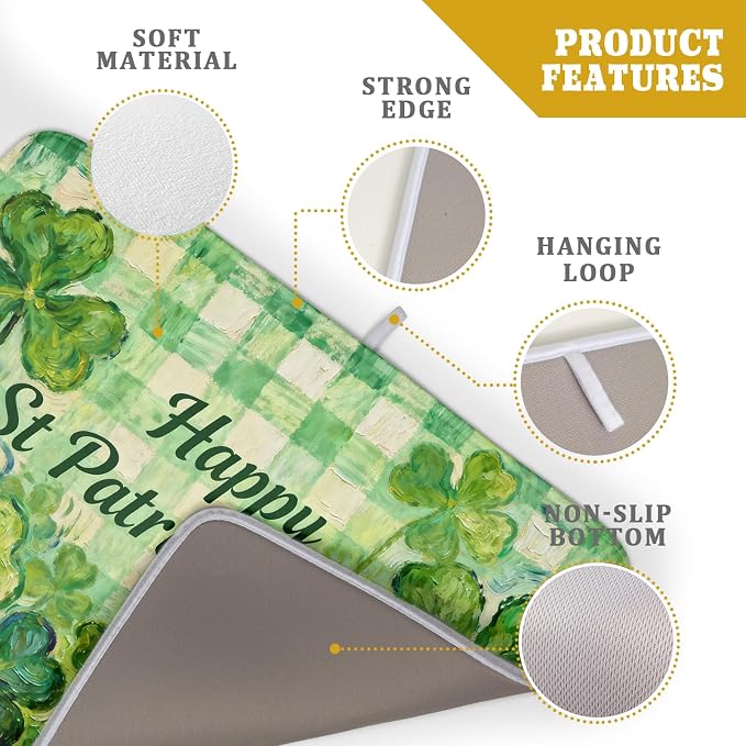 St Patrick's Day Shamrock Dish Drying Mat - Image 4