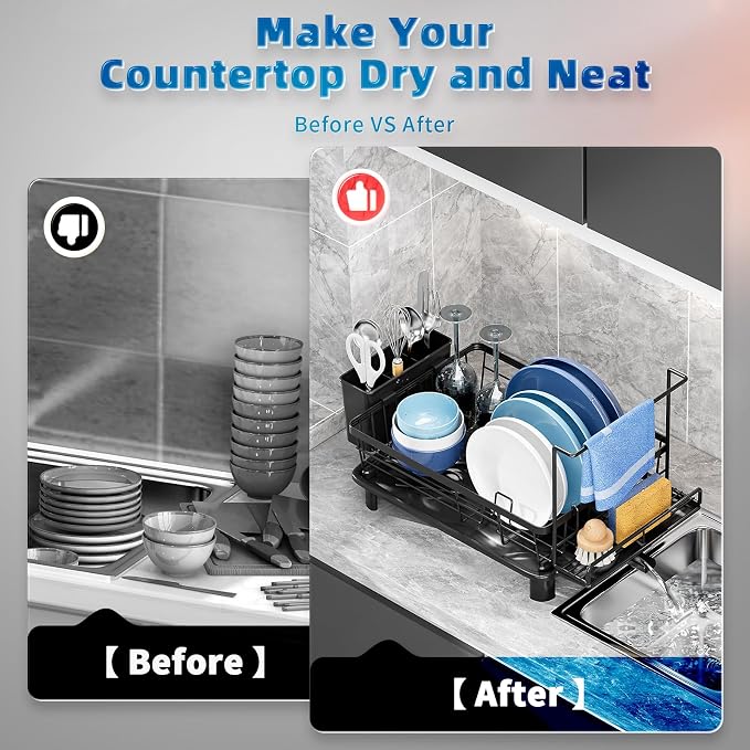 Dish Drying Rack, Stainless Steel-Dish Rack, Dish Racks - Image 2